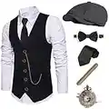 EFORLED 1920s Mens Accessories Costume,Great Gatsby Clothing,Roaring 20s Pocket Watch,Mafia Mobster Hat for Halloween,TTDCS-M