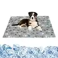 IEUUMLER Tapis Rafraichissant Chien, Auto-refroidissant Coussin Fraicheur Chien Chat, Matelas pour Pliable à Double Usage Animaux de Compagnie FC002(Gris,50 * 65cm)