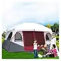 Tenda 8-12 Persone, Tenda Familiare Con 2 Camere Da Letto, Tende Da Campeggio E Ripari, Tenda Grande Tende Da Esterno Per 12 Persone, Tenda Da Campeggio Impermeabile Al 100% Cucita Nel Pavimento