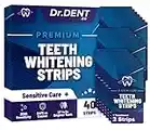 Bandes de blanchiment des dents DrDent Premium - 20 séances de blanchiment - Formule non sensible - 40 -sans peroxyde - Sans danger pour l'émail + ouvre-bouche inclus.