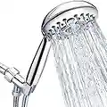 Shower Head, SR SUN RISE 6-Settings 5" High Pressure Handheld Shower Head Set with 2.45 Meter/96 Inch/ 8 FT Extra-Long Shower Hose and Shower Arm Mount with Brass Ball Joint,Chrome