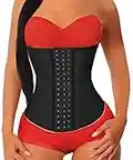 YIANNA Donna Corsetto Dimagrante Stringivita Latex Waist Trainer Corpetto Body Shaper Bustino Modellante Nero,YAU37G Size S