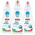 NUK Liquide nettoyant pour biberons - 500 ml - Idéal pour le nettoyage des biberons, tétines et accessoires - Sans parfum - pH neutre - 3 unités