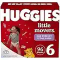 HUGGIES Diapers Size 6 - HUGGIES Little Movers Disposable Baby Diapers, 96ct, One Month Supply