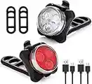 Bike Light Set | SEE & BE SEEN | Super-Bright! | 3x Bigger & Rechargeable Batteries | Water & Dirt Proof | Uncompromising Safety with 4 Extremely Useful Lighting Modes | Easy-To-Use Mounting System