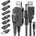 Ancable 5V Rasierer Ladegerät für Philips, 7 Stecker Multifunktions USB Adapter Set für alle Arten von elektrischen Haarschneidern, Rasierern, Pflegegeräten, Luftreinigern und anderen Ladekabeln