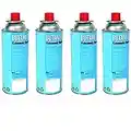 Lot de 4 cartouches de gaz butane universelles pour réchaud de camping et désherbeurs, gaz de camping, butane, réchaud à gaz, cuisinière à gaz (8,77EUR/kg), quantité de gaz butane : 4 pièces