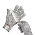 Yizhet 1 Par Guantes Anticorte, Guantes Trabajo Resistentes a Los Cortes Nivel 5 Seguridad Proteccion Guante para Cocina, Trabajo Mecanico y Jardín- (S)