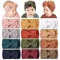 Prohouse 12 Pack Baby Nylon Headbands Hairbands Hair Bow Elastics Handmade Hair Accessories for Baby Girls Newborn Infant Toddlers Kids