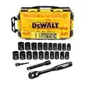 DeWalt Metric/SAE DWMT74739 - Juego de llaves de vaso de impacto (1/2", 23 piezas)