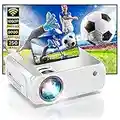 Mini WiFi Projector, Portable Outdoor Movie Projector, 200''/1080P Full HD Supported, 8000L Projector for iPhone, LED Video Projectors, Compatible w/HDMI/VGA/USB/Smartphone/DVD, White