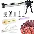 WILDDIGIT 1.5 Large Capacity Professional Beef Jerky Gun Kits, Stainless Steel Jerky Maker, Jerky Cannon, Meat Gun with 5 Stainless Nozzles and 5 Brushes