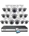 ZOSI H.265+ 16 Channel Security Camera System 1080p,16 Channel DVR with Hard Drive 4TB and 16 x 1080p Surveillance CCTV Camera Outdoor Indoor with 120ft Night Vision,105°Wide Angle, Remote Access