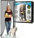 Flux Phenom Magnetic Screen Door - Keep Bugs Out, Let Cool Breeze In - Self Sealing Magnets, Heavy Duty Retractable Mesh Net Closure - Curtain Works With Pets, Sliding Door, Front Doors - 38 x 82 Inch