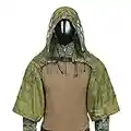 Traje De Camuflaje Traje Sniper Juego Del Ghillie Base Ghillie Víbora Capucha (Ejercito Verde)