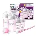 Philips Avent SCD301/03 - Set de recién nacido gama natural, 4 biberones, chupete y escobilla, rosa