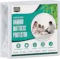 Utopia Bedding Bamboo Waterproof Mattress Protector Twin, Mattress Cover, Breathable, Fitted Style with Stretchable Pockets