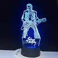 3D Illusion lampe Led veilleuse Johnny Hallyday jouant de la guitare décoration de la maison artisanat brillant Base tactile couleur changeante chambre vacances cadeau