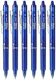 Pilot FriXion Clicker Retractable Erasable Gel Pens, Fine Point, Blue Ink, 6 PACK