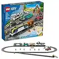 LEGO City Freight Train Set, 60336 Remote Control Toy for Kids Aged 7 Plus with Sounds, 2 Wagons, Car Transporter, 33 Track Pieces and 2 EV Car Toys