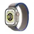 Apple Watch Ultra (GPS + Cellular, 49mm) Smart watch - Titanium Case with Blue/Grey Trail Loop - M/L. Fitness Tracker, Precision GPS, Action Button, Extra-Long Battery Life, Brighter Retina Display