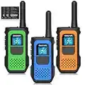 AWANFI Walkie Talkie,3 Piezas Walkie Talkie Recargable para Niños Adultos, Walkie Talkie de Largo Alcance Batería Li-Ion con 16 Canales VOX Cable de Carga Tpye C para Ciclismo Camping Senderismo