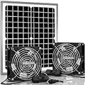 Allto Solar Waterproof Solar Powered Fan Kit Pro, 15W Solar Panel + 2 Pcs High Speed DC Brushless Fan, for Chicken Coop, Greenhouse,Dog House, Shed, Car Window Exhaust, DIY Cooling Ventilation Project