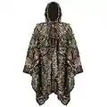 aleawol Ghillie,Capa de traje ligero, traje Ghillie de camuflaje de hoja 3D para adulto, poncho Ghillie, capa de camuflaje, traje de camuflaje para airsoft, caza, fotografía, fiesta de Halloween