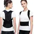 Back Posture Corrector Spinal Support, Adjustable Back Brace Shoulder Support Trainer Bad Posture Corrective Humpback Back Brace Belt Lumbar Support with 2 Removable Strips for Neck Back Spine Pain