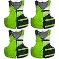 Stohlquist Fit Adult PFD Life Vest , Green & Black [4-Pack]