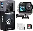 AKASO Brave 4 Pro 4K Action Camera - 131ft Waterproof Camera with Touch Screen Advanced EIS Remote Control 5X Zoom Underwater Camera Support External Mic