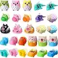 Set of 27 Cartoon Animal Pencil Sharpeners for Kids Cute Two-Holes Plastic Colored Sharpener Manual Handheld Small Compact Sharpener for Student Stationery School Operation Christmas Boxes Supplies