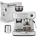 Breville Barista Max Siebträgermaschine | Espressomaschine/Kaffeemaschine mit integriertem Mahlwerk und Milchaufschäumer| 2,8-l-Wasserbehälter | Italienische Pumpe mit 15 Bar | Edelstahl [VCF126X]