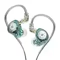 KZ EDX PRO Cuffie in-Ear, Monitor in-Ear con Guscio in Resina e Metallo, Isolamento Acustico, Cuffie Auricolari ad alta Definizione con cavo Staccabile a 2 pin (ciano, senza microfono)