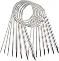 AIEX 8pcs Stainless Steel Circular Knitting Needles Set Various Sizes Crochet Knitting Needles Yarn Needles for Weaving Project(2mm, 3mm, 4mm, 4.5mm, 5mm, 6mm, 7mm, 8mm)