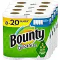 Bounty QuickSize - Rollos de papel de cocina, paquete familiar de 8 unidades (equivalente a 20 rollos regulares), color blanco (el embalaje puede variar)