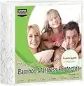 Utopia Bedding Waterproof Bamboo Mattress Protector Full/Double 200 GSM, Fits 15 Inches Deep, Mattress Cover, Breathable, Fitted Style with Stretchable Pockets