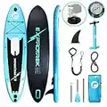 Exprotrek Stand Up Paddle Board - Tavola Sup Gonfiabile - Set Completo per Stand Up Paddling - Spessore 6'' - Adatta a Tutti i Livelli di difficoltà - Pagaia in Alluminio e Accessori, 150kg Max