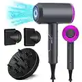 Professional Hair Dryer,JIAABCHOMO 2000W Powerful Ionic Hairdryer with Diffuser Blow Dryer with 2 Speeds, 3 Heating and Cool Button for Women Man Home Travel Salon Curly and Straight Hair