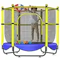 Asee'm 60" Trampoline for Kids with Net - 5 FT Indoor Outdoor Toddler Trampoline with Safety Enclosure for Fun, Toddler Baby Small Trampoline Birthday Gifts for Kids, Gifts for Boy and Girl, Age 1-8