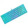 ZIYOU LANG K61 60% Percent Gaming Keyboard, Compact RGB Chroma Backlit STK61-Wired Mechanical Feel Membrane Keyboard, UK Layout Pro Mini 62 Keys, Waterproof, for PS4 XBOX PC Laptop Mac/Blue