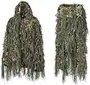 vikitim Wald Ghillie Suit, Ghillie Suit Tarnanzug Jagd, 3D-Camouflage-Jagdanzug, Outdoor-Jagd Ghillie Anzug für Militär, Paintball, Airsoft, Wildlife-Fotografie