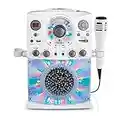 Singing Machine SML385BTW Karaoke System with LED Disco Lights, CD+G, and Microphone, White