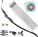 D&Q Recurve Bow and Arrow Archery Set for Adult Junior Beginner Outdoor Training Target Practice Toy 30 40Lbs Takedown Bow Kit with Arrows Target Faces Left Right Hand (30lbs)