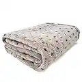 PAWZ Road Pet Dog Blanket Fluffy Fleece Fabric Soft and Cute Warm Dot Print Blanket Washable for Cats and Dogs Beige L:140 * 100cm