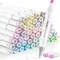 Ohuhu Pastel Markers Alcohol Based - Double Tipped Art Marker Set for Artists Adults' Coloring Sketching Illustration - 48 Colors + 1 Alcohol Markers Blender - Chisel & Fine - Oahu of Ohuhu Markers