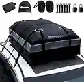 Marretoo Car Roof Bag, 21 Cubic Feet Large Roofing Cargo Carrier Bags Waterproof Soft Rooftop Luggage Storage Box for Any Cars with Roof Rack/Rails/Bars, includes Anti-Slip Mat