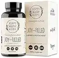 Joy-Filled Mood Support Supplement with St. Johns Wort | Helps Calm The Mind & Body, Stress Relief Energy Supplements | 100% Plant-Based | Ashwagandha, Rhodiola, Eleuthero | Herbal Adaptogens, 60 ct