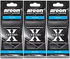 AREON X Version Car Air Freshener New Car Smell Scent Rear View Mirror Hanging Black Blue Set Multi Pack of 3