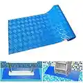 SFTYUFS Tapis antidérapant pour échelle de piscine - Tapis de protection en vinyle pour échelle de piscine hors sol, Bleu, Polish